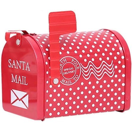 |NN| Julbrevlåda Jultema Kreativ Vit Plåtbrevlåda Brevlåda för Godis Leksaksdekoration (ca 13x8x9,5cm)