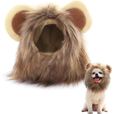 Løvemanke Kostyme, Liten Hund Løvehatt, Løvemanke Parykk, Hund Katt Cos