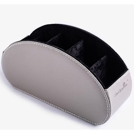 Fjernbetjeningsholder Organizer Læderboks Multifunktionel Skrivebordsorganisering(Grå)