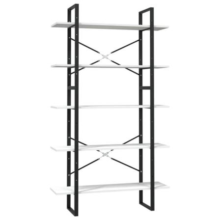 Vidaxl Bokhylla 5 Hyllplan Vit 100x30x175 Cm Furu Vit