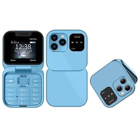 Pro Telefon med flipfunktion og dobbelt 2G SIM-kortslot - Blå