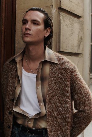NN.07 Osky Cardigan 60008 Cardigan Male Brown Wool