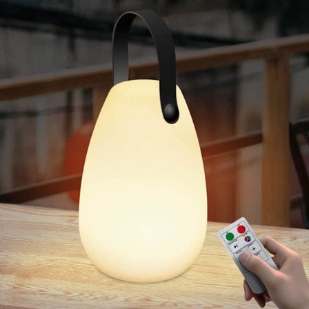 Udendørs Bordlampe Dæmpbar Trådløs Bordlampe 8 Farver med Fjernbetjening Bærbar Bordlampe til Udendørs Have Stue Terrasse Indendørs Lanterne