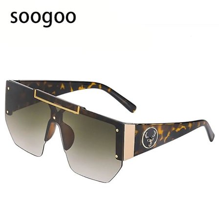 Vintage herr ramlösa solglasögon mode oregelbundna lyx solglasögon