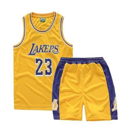Lakers #23 Lebron James Jersey No.23 Basketball Uniform Sæt Børn /