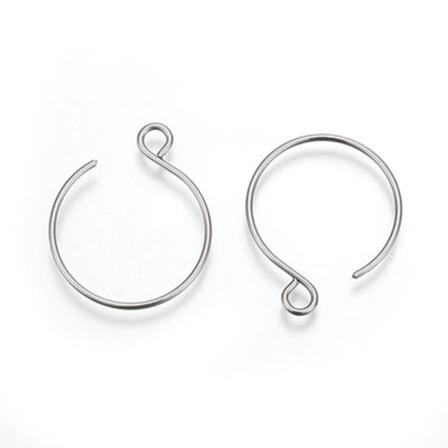 Öronkrokar Av Kirurgiskt Stål, 2cm, 2 Par Silver