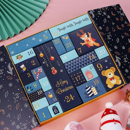 Fyllbar Adventskalender, Tomme Adventskalenderbokser 2024, 24 Fargerike Gjenbrukbare DIY Julebokser for Barn og Voksne