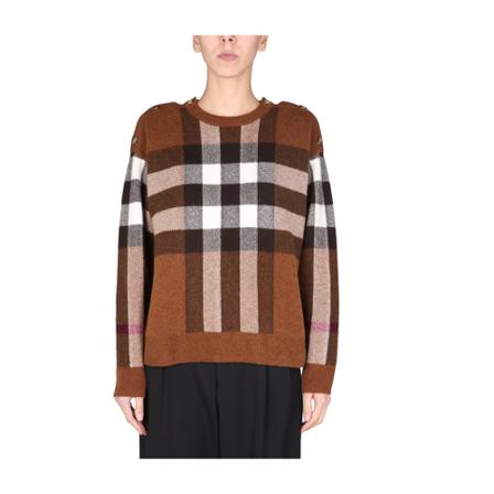 Burberry Round-neck Strik Brun, Dame Striktrøjer