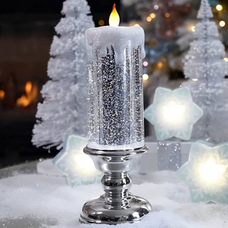Led Christmas Candles, 7 Color Changing Usb Rechargeable, Waterproof Swirling Glitter Flameless Candles