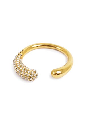 Ring, åpen med stener, Gull