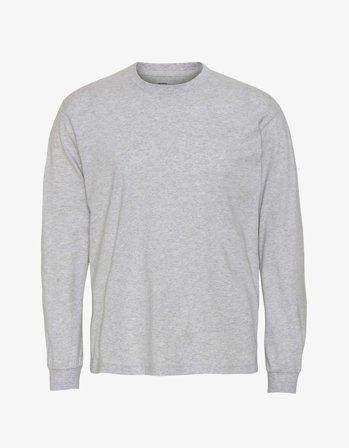 Oversized Organic LS T-shirt - Heather Grey - XL