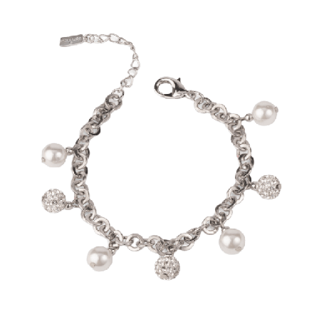 pfgSTOCKHOLM Glam Pearl Armband Unisex Silver ONESIZE