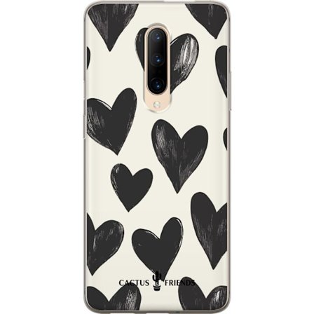 Kompatibelt Mobildeksel til OnePlus OnePlus 7 Pro Cactus and Friends - Bold Black Love Pattern