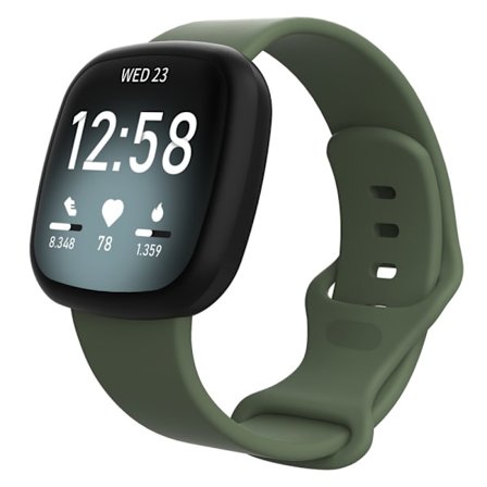 Silikonerem Fitbit Versa 4/Sense 2 Mørkegrøn (S)