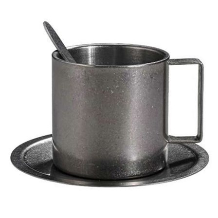 Kaffekrussett i rustfritt stål, tåler oppvaskmaskin, gjenbrukbar tekopp for Latte Melk Te