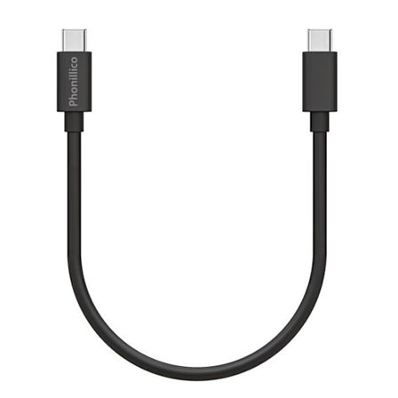 Kabel 20cm USB-C USB-C Svart för Huawei Y8P / P SMART 2021 / P SMART S / P SMART Z Phonillico