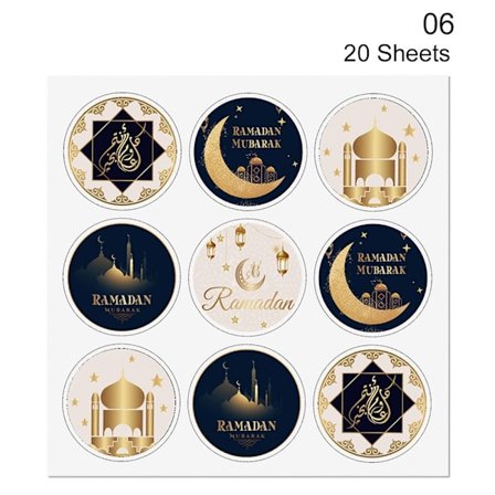 20 Ark EID Mubarak Klistermärken Etikett Tätning Klistermärken 20 ARK 06
