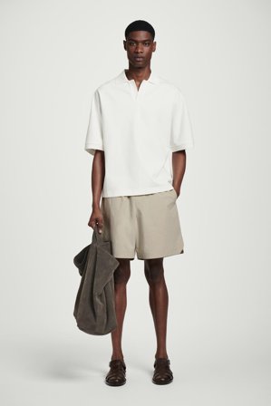 COS Men's Pima Cotton Elasticated Shorts in Beige