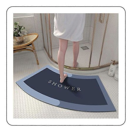 Badrumsmatta, Böjd Duschmatta för Badrum, Superabsorberande Golvmatta, Snabbtorkande, Halkfri Duschmatta, Badrumsmatta i Mikrofiber