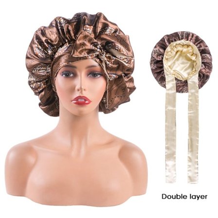 Satin Sleep Cap Silkeaktig Satin Bonnet BROWN 6 BROWN 6