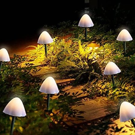 Solar Light Outdoor Garden, LED Mushroom Path Light Solar Fairy