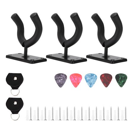 3 stk Gitar Krok Veggfeste Holder for Fiolin Erhu Ukulele med Installasjonstilbehør