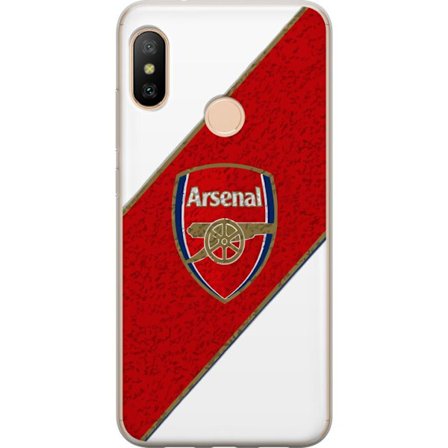 Kompatibelt Mobilskal till Xiaomi Xiaomi Redmi 6 Pro Moschino Toy teddybjörn med enkel tecknad design, brun björn med vit tröja och tydlig logotyp