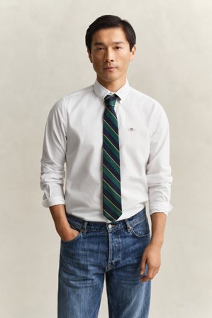 GANT Herren Slim Fit Classic Popeline Hemd (L) Weiß