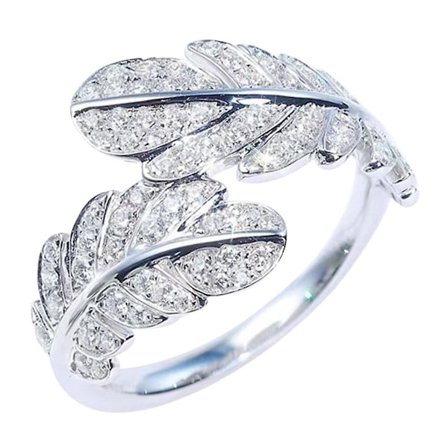 Öppen ring personifierad strassring damfingerdekoration modeaccessoar (2.2X2.2CM, silver)