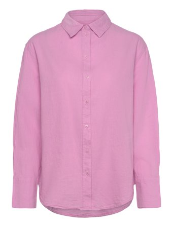 Gina Tricot Linen Blend Shirt - Pink - S