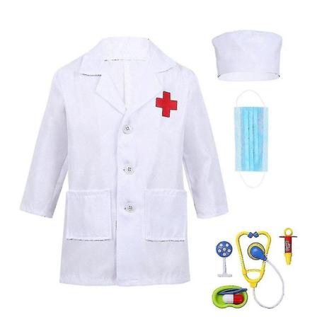 100-160 cm Lasten lääkäri Sairaanhoitaja univormu Cosplay Pojille Tytöille Halloween Carnival Fancy Party -aa 120-130cm height