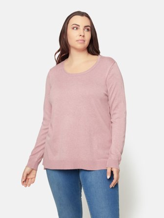 CISO - Langærmet Strik - Rosa Melange