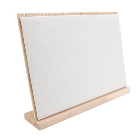 Smykkestativ i træ med 16 rum, aftageligt L-formet halskædestativ med stærk struktur til smykkebutik eller hjemmebrug