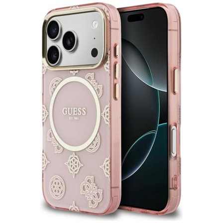 Guess IML Peony Dot MagSafe-fodral för iPhone 17 Pro - rosa