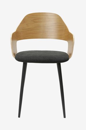 Loft24 - Belle Matstol med armstöd i tyg, 2-pack - Svart - Stolar - Från Homeroom