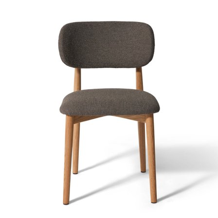 Nord Spisebordsstol - Monza Taupe - Elegant Stol med Massive Egetræs Ben & Komfortabelt PU Skum - 49x51x80cm - Perfekt til Spisestuen