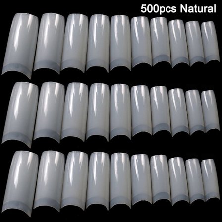 100/500 st Nails Half French False Nail Art Tips Akryl UV Gel Manikyr Tips