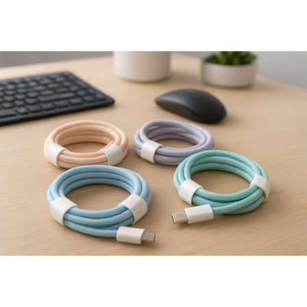 Färgglada Nylonkablar USB-C till USB-C