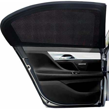 2 stk. Solbeskyttelse til bil, blokerer UV-stråler, (sort) (L)