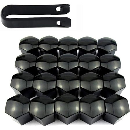 20 stk 21 mm hjulmutterdeksler, hjulboltmutterdeksler, sekskantede deksler for dekkmutre (svart) Svart