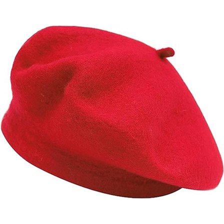 Yksivärinen barettihattu villa Klassinen ranskalainen hattu Yksinkertainen lämmin taiteilijan lakki C