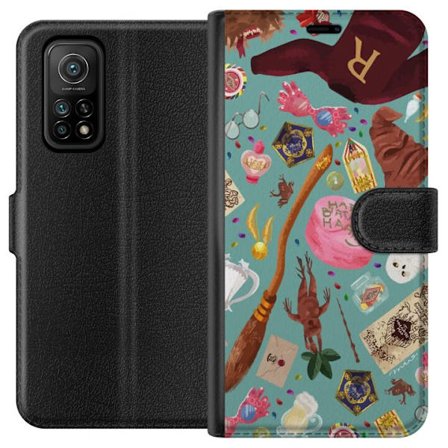 Yhteensopiva Lompakkokotelo Xiaomi Xiaomi Mi 10T Pro 5G Maaginen kuvaus velhon sauva, hatun ja mielikuvituksellisten esineiden kanssa leikkisässä sa