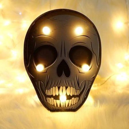 Halloween-maalattu muoto kurpitsa aave kallo hämähäkki lepakko koristeellinen valo ampuma rekvisiitta nettipunainen yövalo (Maalattu kallo 3)