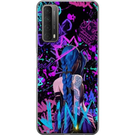 Yhteensopiva Puhelinkuori Huawei Huawei P smart 2021 Värikäs graffitipiirustus, jossa on sinipäinen hahmo urbaanissa katutaidetyylissä