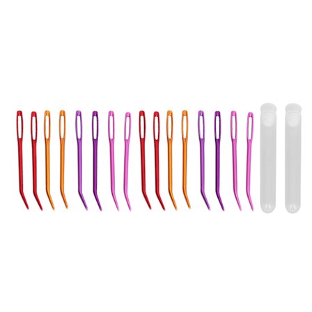 16 stk. Gobelinnåle med stort øje og bøjet spids Strikkenåle med opbevaringsæsker til gobelinstrikning