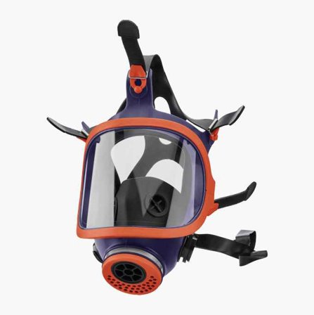 Biltema - Helmaske med Dobbeltlag, Gjennomsiktig Visir, og Inkluderer Gassfilter 757-N A1 - Beskyttelse Mot Gasser og Partikler