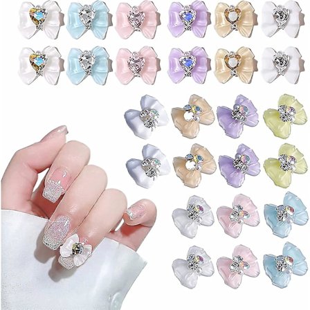 26 stk. Sommerfugl Negle Charms, 3d Sommerfugl Negle Rhinestones Med Hjerte Krystal Design, Negle Kunst Charms Til Negle Ædelstene Negle Kunst 