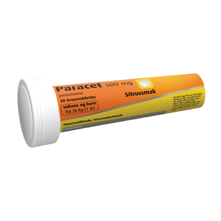 Paracet 500 mg brusetabletter, 20 stk.