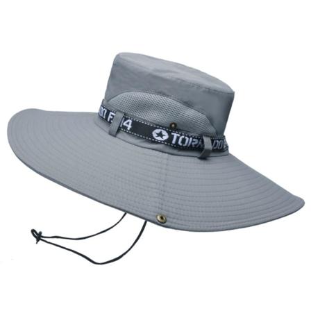 Fiskehatt Andas bomull Polyester Stor brättad solhatt för män Sommar bergsklättring light gray