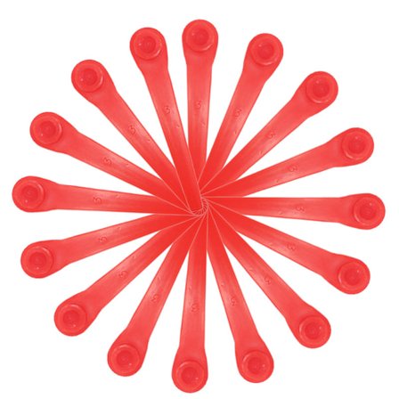 16 stk. tilbehørsblade til plæneklippere, udskiftningsblade i plast til græsplæner, røde